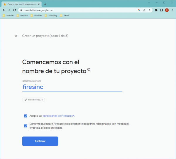 Nuevo proyecto paso 1