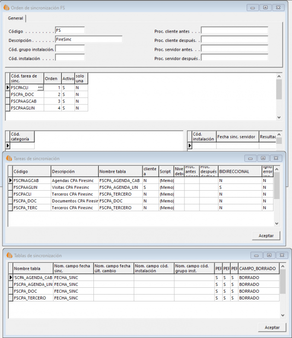 Orden de sincronización
