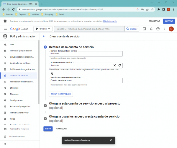 Añadir cuenta paso 1