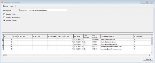 Email masivo general