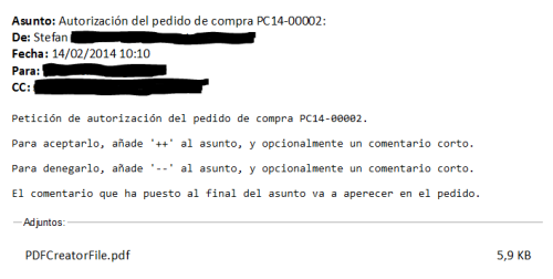 Email de autorización Email de autorización