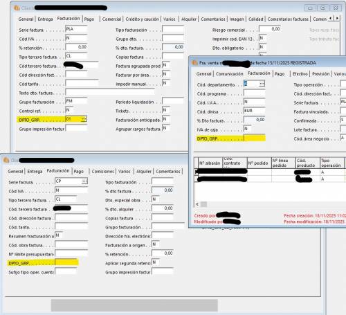 Uso grupos de departamentos
