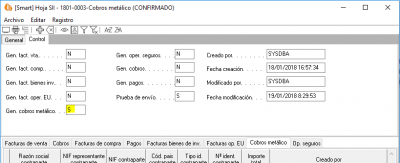 Cobros metálico control