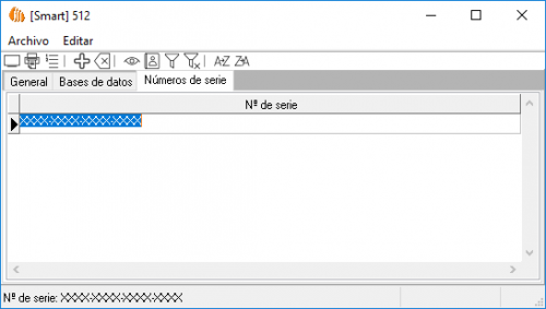 Opciones números de serie