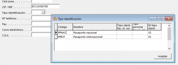 Tipo identificación