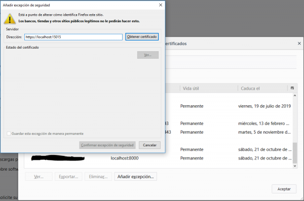 Obtener certificado Firefox