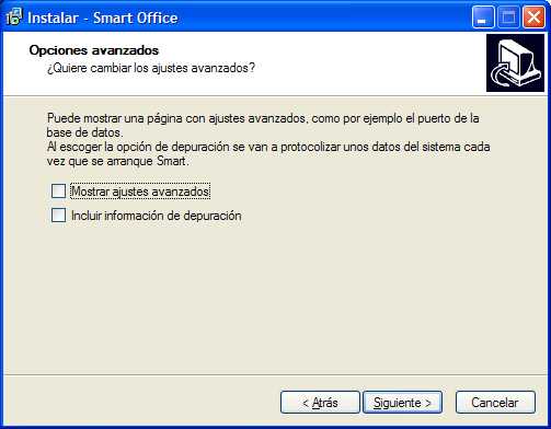 Opciones avanzados Opciones avanzados