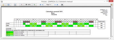 Calendario mensual Calendario mensual