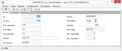 Ficha de eventos Ficha de eventos