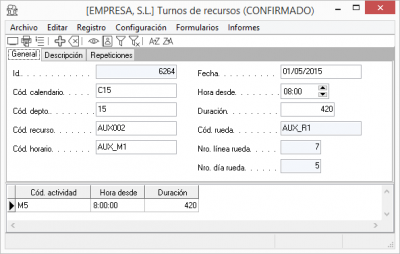 Ficha turno general Ficha turno general